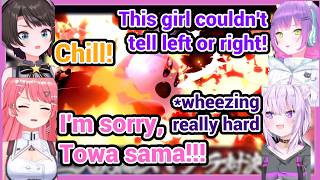 Towa Snaps Because Miko Can’t Tell Left from Right With Subaru and Okayu in Blindfold Super Smash!!!
