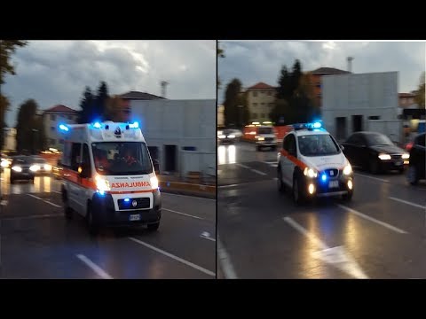 [RARE-2in1] Ambulanza Croce Blu Basso Sebino+Automedica Sarnico in sirena a Brescia