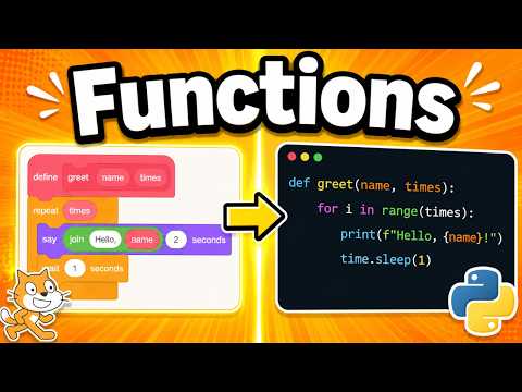 Functions With Parameters Coding For Beginners Scratch Vs Python
