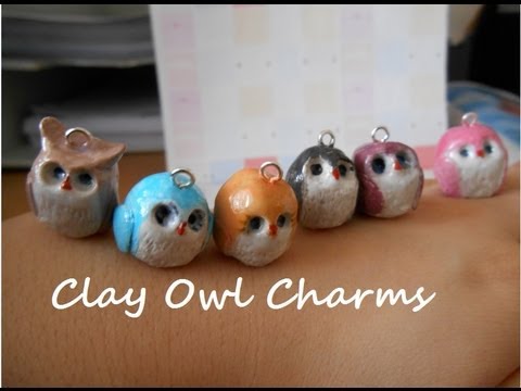 Clay Owl Charms miniature