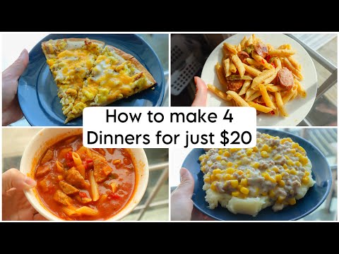 Making 4 Dinners for $20 from Dollar Tree | Budget Meals that Serve 2 to 3 | Dollar Tree Dinners
