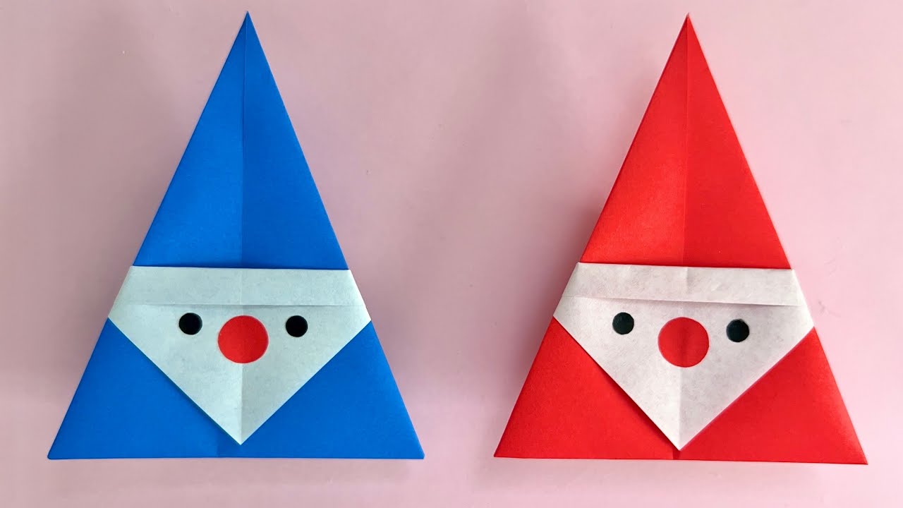 【クリスマス 折り紙】 すぐ作れる！超簡単 サンタクロース 折り方 【Christmas Origami】How to make Easy Santa Claus DIY Paper Craft