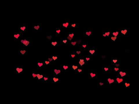 Floating Red Hearts Valentine's Day Black Background 4K | 1 Hour Silent Screensaver Overlay