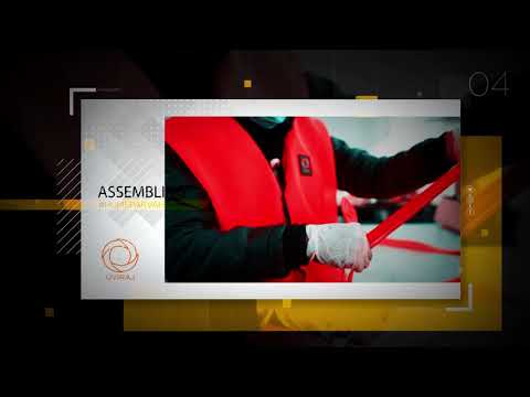 Orange and black fall protection equipments