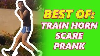 BEST OF: TRAIN HORN SCARE PRANK VIDEO | Ryan Lewis Pranks