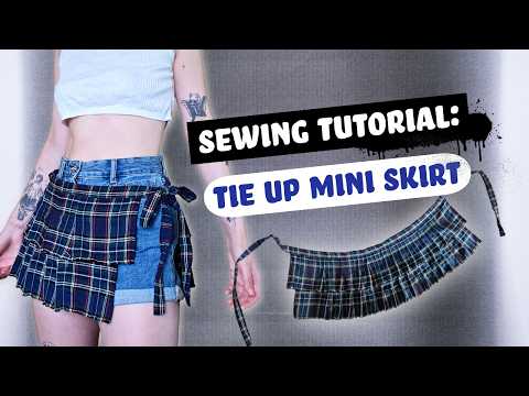 Easy Beginner friendly tie up wrap skirt DIY tutorial // Punk sewing