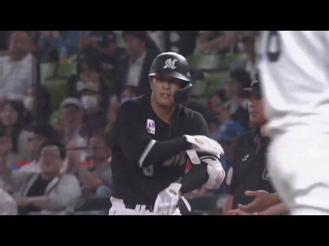 【6回表】ストレートを弾き返した!! マリーンズ・中村奨吾 ライトへのタイムリーヒット!! 2024年5月22日 埼玉西武ライオンズ 対 千葉ロッテマリーンズ