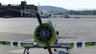 Microsoft Flight Simulator NORTH AMERICAN AVIATION T-6 TEXAN LSZH ZURICH Airport PC Version