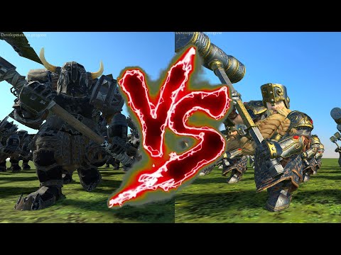 Black Orcs (Great Weapons) VS Hammerers. Total War Warhammer 3