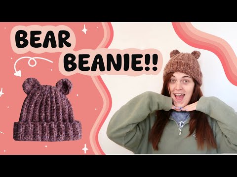 Easy Crochet Bear Beanie Hat! 🐻 Step by Step Tutorial | Beginner Friendly Project! ✨