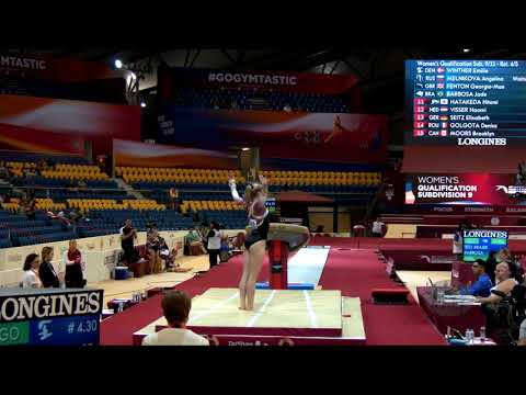 WINTHER Emilie (DEN) - 2018 Artistic Worlds, Doha (QAT) - Qualifications Vault 1