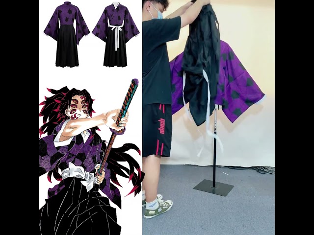 Vídeo relacionado con Daiendi Kokushibo Disfraz de kimono para hombre, cosplay, haori, demon, Hashira, anime, Halloween, carnaval, S