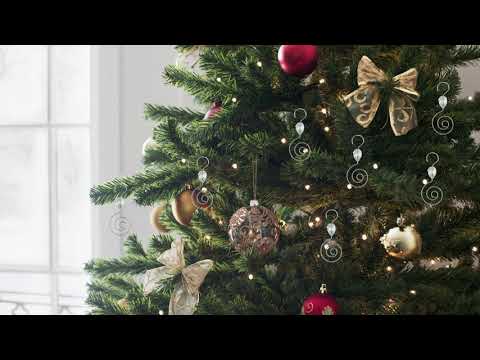 HOHIYA 36 Pcs Decorative Ornament Hooks 2.5 Inch Stainless Steel Swirl Hangers with Crystal Accent Rust-Resistant Christmas Tree Hooks for Holiday Decorations Chrome Silver video