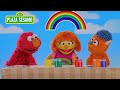 Plaza Sésamo Elmo Julia Y Rudy Pintan Los Colores Del Arcoíris