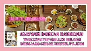 BGC SARIWON KOREAN BARBEQUE WOO SAMGYUP GRILLED BULGOGI DOENJANG CHIGAE HAEMUL PAJEON UNLI SIDE DISH