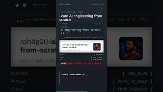 Learn AI engineering from scratch: 500+ free lessons 🧠 #Shorts