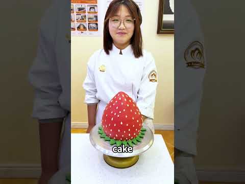 These girls take on the strawberry cake challenge #funny