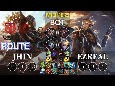 SB Route Jhin vs Ezreal Bot - KR Patch 10.25
