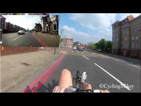 A21 Bromley - VW Golf driver swerves into cyclist's lane - LG05CLY SMIDGAF