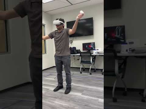 Kevin playing Beat Saber