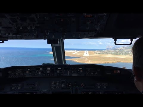Real Boeing 737 Landing in Palermo, Sicily - COCKPIT VIEW