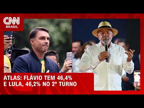 AtlasIntel/Bloomberg: Flávio tem 46,4% no 2º turno; Lula, 46,2%  | BASTIDORES CNN