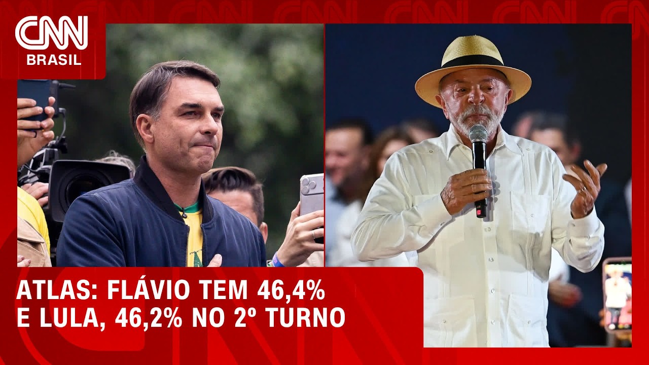 AtlasIntel/Bloomberg: Flávio tem 46,4% no 2º turno; Lula, 46,2% | BASTIDORES CNN