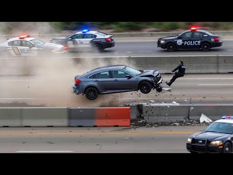 Craziest Most Brutal Police Dashcam Moments: Wild PIT Maneuvers and High-Speed Crashes #2