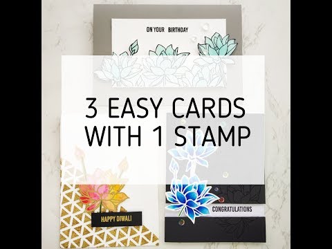 3 Easy cards with 1 stamp | CrafTangles | Cardmaking tutorial