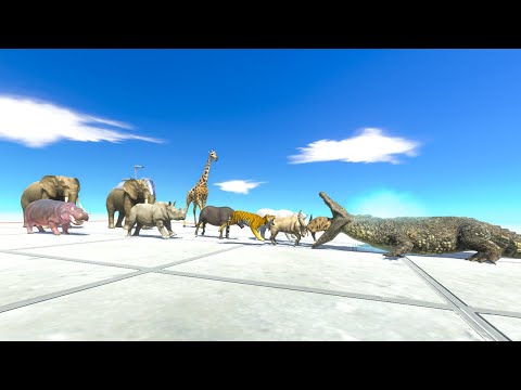 Mammals Neighbors attack Purussaurus - Animal Revolt Battle Simulator