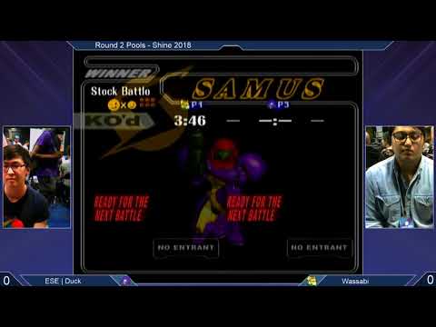 Shine 2018 SSBM - ESE | Duck (Samus) vs. Wassabi (Fox) - Melee R2 Pools