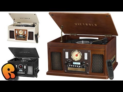 Victrola The Quincy 6-in-1 Bluetooth Record Player & Multimedia Center with Built-in Speakers – 3-Speed Turntable, CD & Cassette Player, AM/FM Radio, Wireless Music Streaming (Mahogony) video review thumbnail