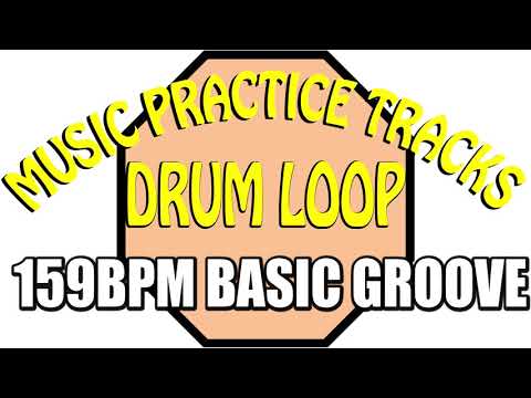 159bpm Pop/Rock Drum Loop. Music Practice Tracks