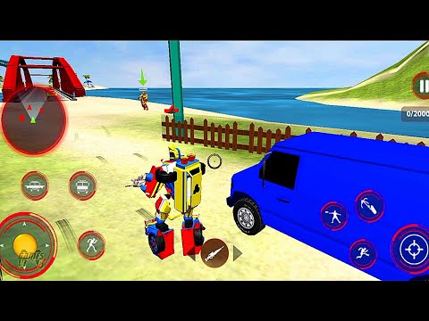 Firefighter Robot Transforming Truck Rescue and Destroy Enemies - Android Gameplay