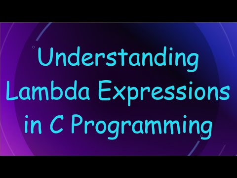Understanding Lambda Expressions in C Programming