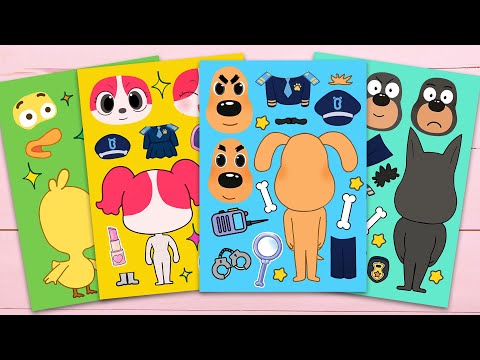 [ToyASMR] Decorate Sticker Book With Sheriff Labrador #paperdiy #asmr #sherifflabrador #dobie