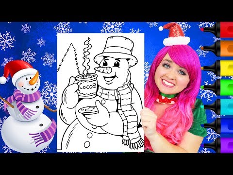Coloring A Snowman & Hot Cocoa Christmas Coloring Page Prismacolor Markers | KiMMi THE CLOWN Video