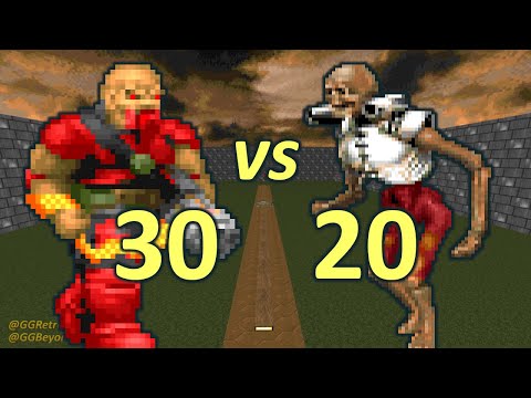 30 Chaingunners vs 20 Revenants - Monster Infighting - Doom II Retro Battles