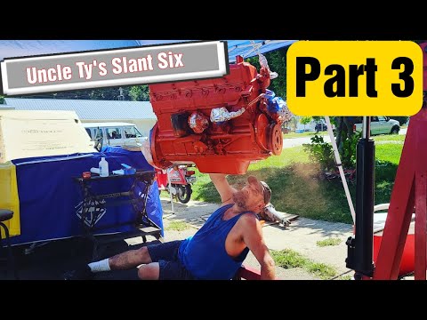 225 Slant Six installing Remflex Graphite Gaskets Intake Exhaust Manifolds. XO Rust graphite Spray.