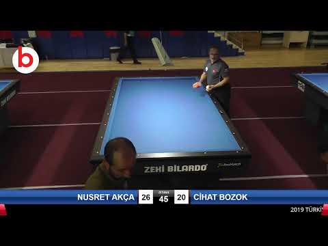 NUSRET AKÇA & CİHAT BOZOK Bilardo Maçı - 2019 TÜRKİYE KUPASI 2.ETAP ERKEKLER-1.ÖN ELEME