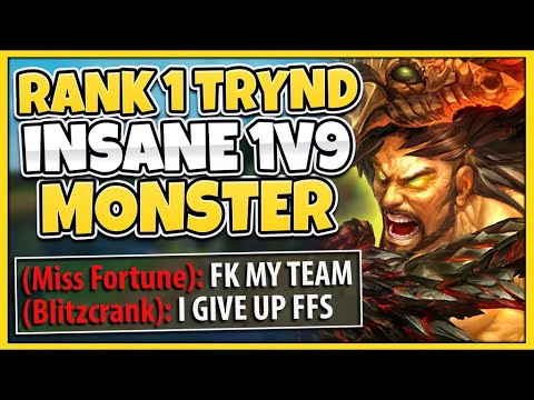 #1 TRYNDAMERE WORLD HOW TO 1V9 IN HIGH ELO - League of Legends