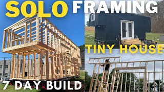 How to Frame a Tiny House WITHOUT Your Friends: SOLO BUILD framing start to finish- 20 foot trailer