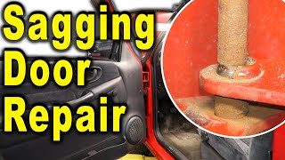 How to Replace Door Hinge Pin & Bushing ~ Fix Sagging Door