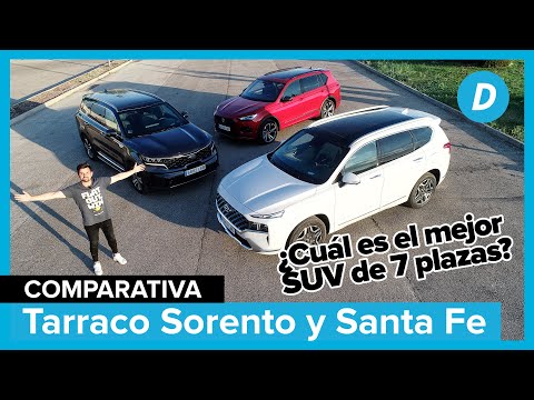 ¿Cuál es el MEJOR SUV grande? SEAT Tarraco, Kia Sorento, Hyundai Santa Fe | Comparativa SUV 7 plazas