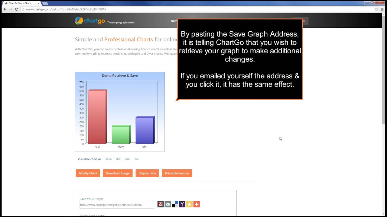 Saving a graph in ChartGo