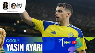 QUE PANCADA! YASIN AYARI APROVEITA A SOBRA E ABRE O PLACAR PARA A SUÉCIA CONTRA TUNÍSIA