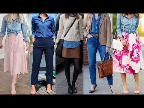 CAMISAS Y BLUSAS JEANS Y DE MEZCLILLA COMO COMBINARLAS LOOKS Y OUTFITS CON BLUSAS Y CAMISAS JEANS