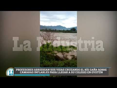 📲#DiarioLaIndustria | Profesores arriesgan sus vidas cruzando el río Zaña