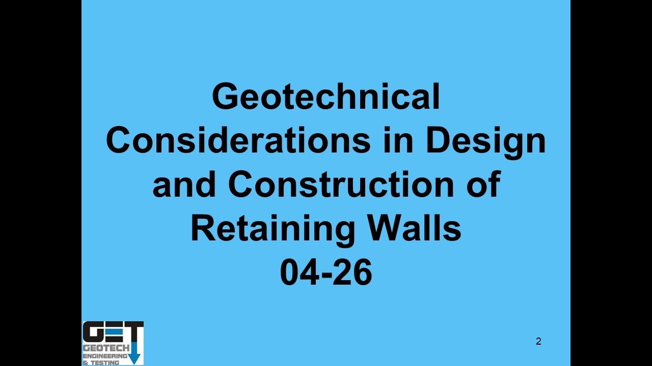 Geotechnical Considerations for Design of Retaining Walls in Texas