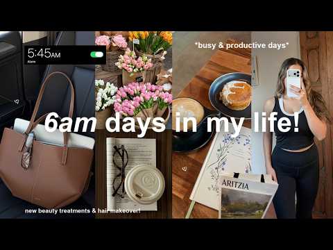 6AM busy & productive days in my life!☕️ beauty treatments, hair makeover, coffee shops & reading!